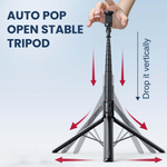 Maizic Smarthome CreatorPod 7 1.7M Auto Pop-Up Selfie Stick Tripod, Detachable Bluetooth Remote, Aluminum Alloy Extendable Phone Holder Stand, Stable Adjustable Tripod for Vlogging, Reels, Photography