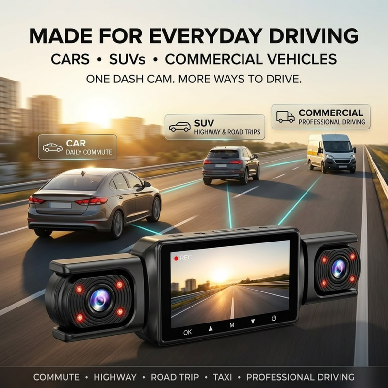 Maizic Smarthome Drive Cam Q1 4 Channel 1080P*4 Dash Camera for Car, Front Rear Left Right Recording, WiFi, WDR Night Vision, G-Sensor, Loop Recording, Parking Monitor, Wide Angle Car DVR