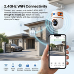 Maizic Smarthome TRIGENIE 15MP (5MP×3) WiFi Indoor CCTV Camera | Triple Lens Triple Screen Security Camera | AI Motion & Human Detection | Full Color Night Vision | Two-Way Audio | Mobile App Remote Access | Supports 128GB microSD