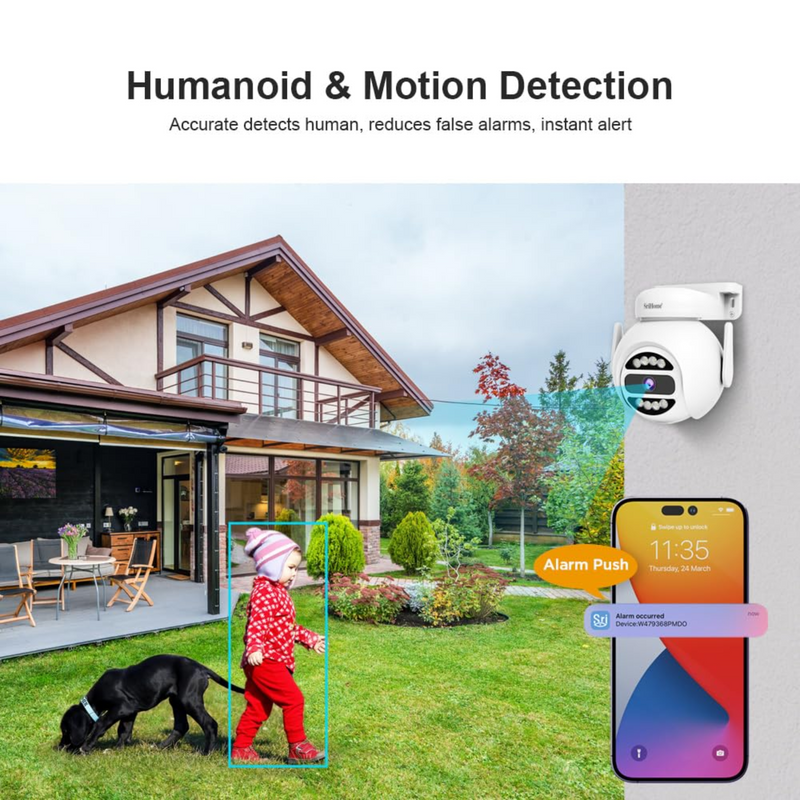4MP QHD 2560 * 1440p WiFi PTZ Outdoor Home Security CCTV Camera