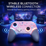 Maizic Smarthome Play X9 Wireless Bluetooth Gaming Controller | Dual Vibration, 6-Axis Gyroscope, RGB LED Joystick, 800mAh Battery| Compatible with Android, iOS, Windows PC, P3, P4 & Switch (Pink)