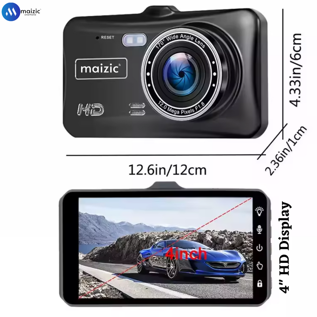 Maizic Smarthome Supercar 1440p Car Dash Cam - 4″ HD Display, Wifi