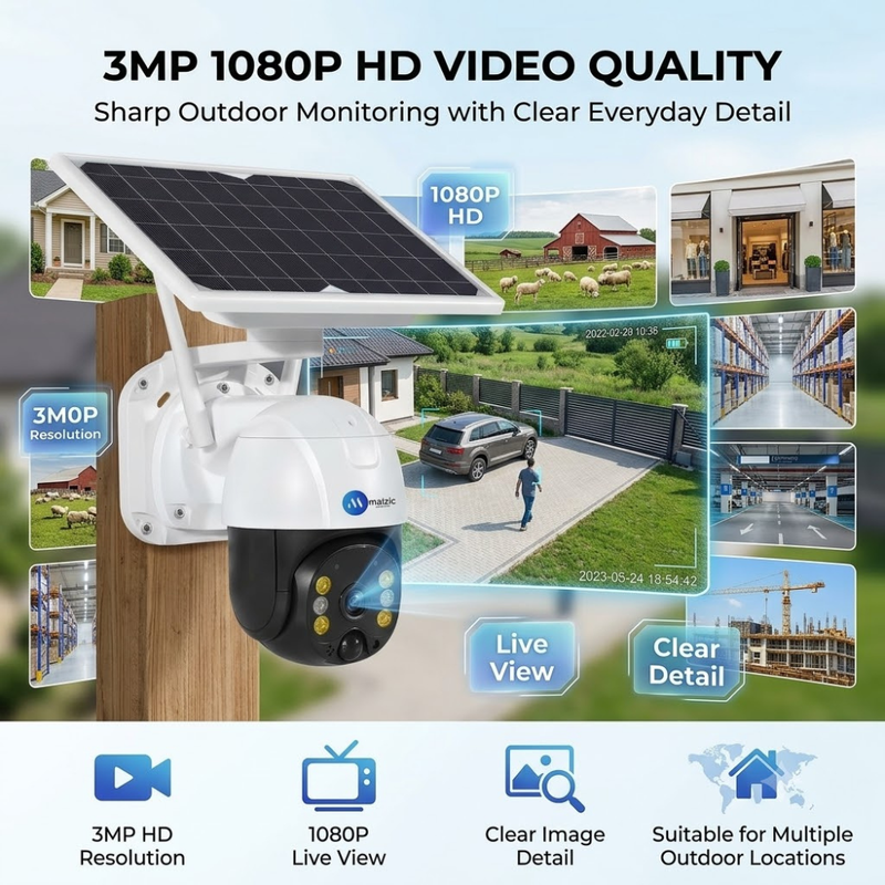 Maizic Smarthome Black Bull Solar 4G SIM CCTV Camera | 3MP Full HD Outdoor Wireless Security Camera | Solar Powered | Color Night Vision | Motion Detection | 2-Way Talk | IP66 Waterproof | Live Remote Monitoring
