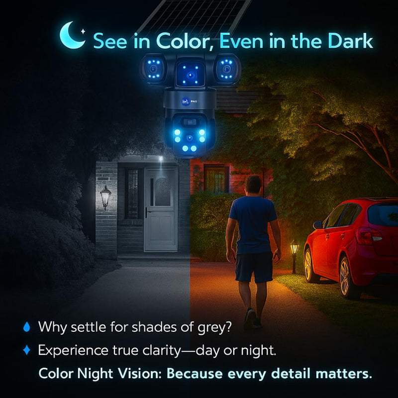 Maizic Smarthome SunEye 3X 4G Solar Triple Lens 5MP Outdoor CCTV Camera | 3-Screen View | Manual Side Rotation | Auto Tracking | Human Detection | Color Night Vision | Two-Way Audio |Multi-User Access