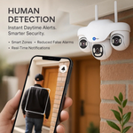 Maizic TRIGENIE 4G AI Triple Lens Outdoor Security Camera  Full-Coverage Smart Surveillance | 4G SIM Support | 3MP×3 FHD Clarity | AI Motion Detection