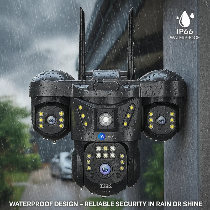 Maizic Smarthome Trion X 5MP×3 Triple Lens 4G SIM CCTV Camera | Outdoor Security Camera Without WiFi | 360° PTZ Rotation, Color Night Vision, AI Motion Detection, Two-Way Audio, SD Card Support