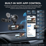 Maizic Smarthome Triplex WiFi Car Dash Cam | 3-Channel Front, Cabin & Rear Camera | 1296P Front + Dual 1080P Recording | G-Sensor | IR Night Vision | Loop Recording | 24H Parking Monitor