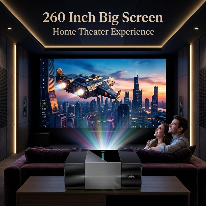 Maizic Smarthome Lumora Ultra Pro Max Native 1080P Full HD Smart Projector | 22000 Lumens Android 12 AI LCD Projector | Auto Focus & Auto Keystone | HDR10, Miracast, BT Speaker Mode, 15W Loud Speakers