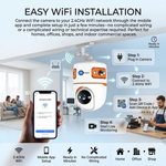 Maizic Smarthome TRIGENIE 15MP (5MP×3) WiFi Indoor CCTV Camera | Triple Lens Triple Screen Security Camera | AI Motion & Human Detection | Full Color Night Vision | Two-Way Audio | Mobile App Remote Access | Supports 128GB microSD