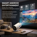 Maizic Smarthome Android Smart Mini Projector | Pocket Portable Home Cinema | 150 ANSI Lumens | 4K & 1080P Supported | Dual Band WiFi (2.4G/5G) | Built-in Speaker | LED Projector for Home, Office & Outdoor Entertainment