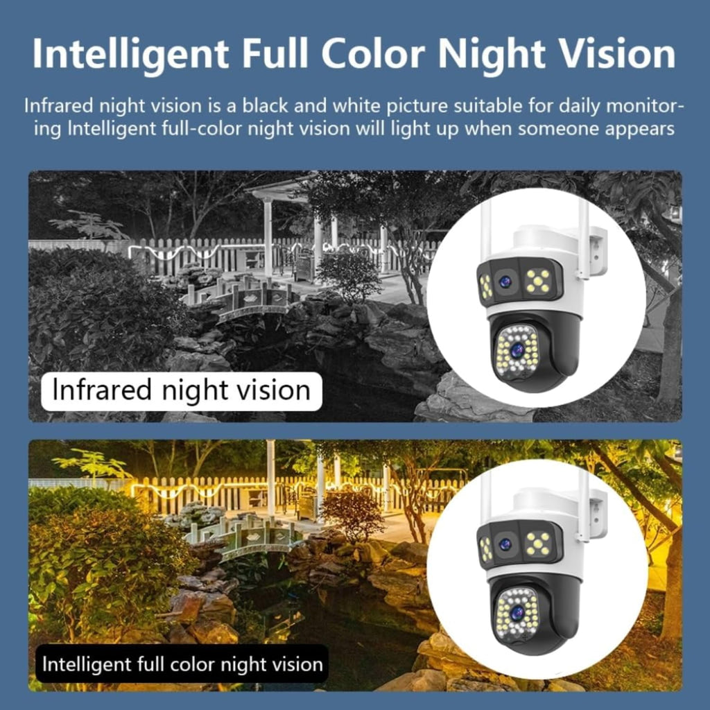 Maizic IRIS Max Dual Lens 5+5MP CCTV Bullet 360° PTZ Color Night Vision WiFi Outdoor Camera with Motion Detection IP66 Waterproofing