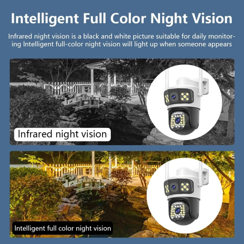 Maizic IRIS Max Dual Lens 5+5MP CCTV | Bullet + 360° PTZ | Color Night Vision | WiFi Outdoor Camera with Motion Detection & IP66 Waterproofing