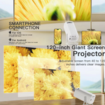 Square Android 11.0 Smart Projector, 1080P & 4K Support, 2X Brighter, 2.4G & 5G Wifi Support, Rotatable Design, Auto & 4D Keystone with Netflix, Prime etc, Support Airplay, Miracast, Mirror Screen, Compatible with Bluetooth Speaker