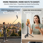 Maizic Smarthome CreatorPod 1 1.7M Magnetic Selfie Stick Tripod with Bluetooth Remote, Aluminum Alloy Extendable Phone Tripod Stand with Magnetic Ring for Vlogging, Selfies