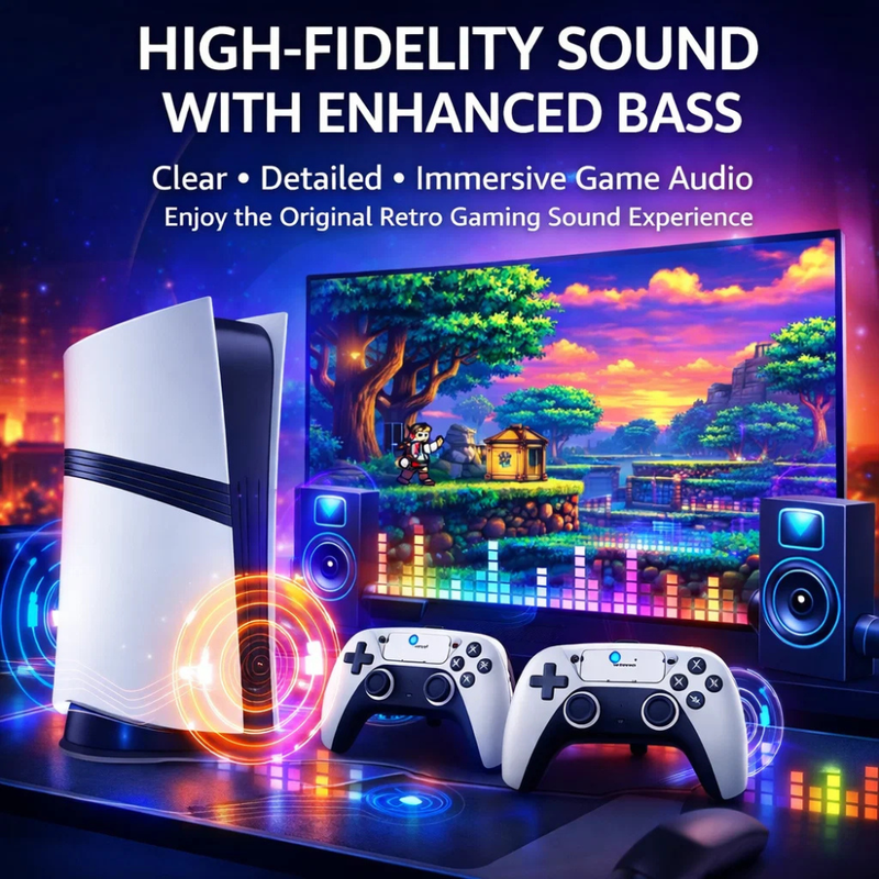 Maizic Smarthome GS5 Pro 4K Wireless Retro Video Game Console with 30,000+ Built-in Games & 53 Emulators | Plug & Play HDMI Gaming System for TV, PC & Projector | Includes 2 Wireless Controllers
