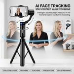 Maizic Smarthome Gimbal Camera G4 Smartphone Gimbal Stabilizer with AI Face Tracking, Grip Tripod, FPV Mode, Time-Lapse & Up to 12 Hours Battery, Handheld Phone Stabilizer for Vlogging & Reels – Black