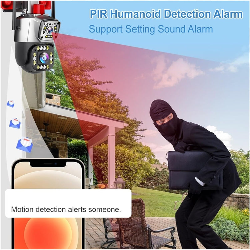Maizic Smarthome Supercam Siren Camera with 4K 2in1 5MP Dual Lens Wireless Wi-Fi Camera