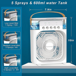 Mini Air Cooler Fan with light , Timer, 3 Wind Speeds and 3 Spray Modes MSH-020524 USB Air Cooler (WHITE)