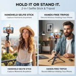 Maizic Smarthome CreatorPod  10 170cm Selfie Stick Tripod with Light, 360° Rotating Phone Holder, Detachable Bluetooth Remote, Extendable Stand for iPhone & Android, Vlogging, Reels, Photos & Travel