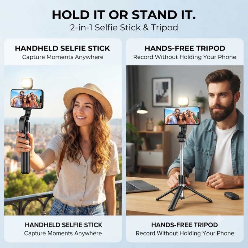 Maizic Smarthome CreatorPod  10 170cm Selfie Stick Tripod with Light, 360° Rotating Phone Holder, Detachable Bluetooth Remote, Extendable Stand for iPhone & Android, Vlogging, Reels, Photos & Travel