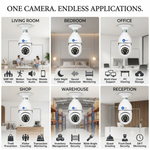 Maizic Smarthome 5MP WiFi Indian Bulb CCTV Camera | 360° Pan & Tilt Auto Tracking | Full Color Night Vision | Two-Way Audio | Remote Mobile Viewing | Easy B22 Bulb Holder Installation | 24/7 Home Security