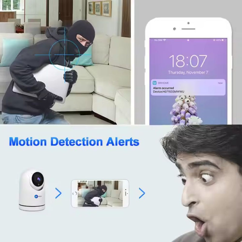 Maizic Ultracam Aura 5MP WiFi CCTV Camera | 360° Indoor Security Cam with Color Night Vision, Motion Detection, 2-Way Audio, Multi-User App Access & 128GB SD Card Support