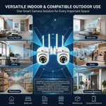 Maizic Smarthome Mini PTZ Wi-Fi (Pack of 2) CCTV Cameras 3MP | 360° Pan Tilt Indoor & Outdoor Security Cameras | Color Night Vision | AI Motion Detection | Two-Way Audio | Multi-User App Access