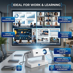 Maizic Smarthome Tej PRO Smart Home Theatre Projector | 12000 Lumens | 2K Support | WiFi & Bluetooth | Netflix, YouTube, Play Store | Zoom Adjustment, Miracast | HDMI, USB, RJ45 | Android & iOS