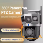 Tricam Shark Dual Lens/Triple Screen View 5+5 MP UHD Wifi Outdoor CCTV Camera