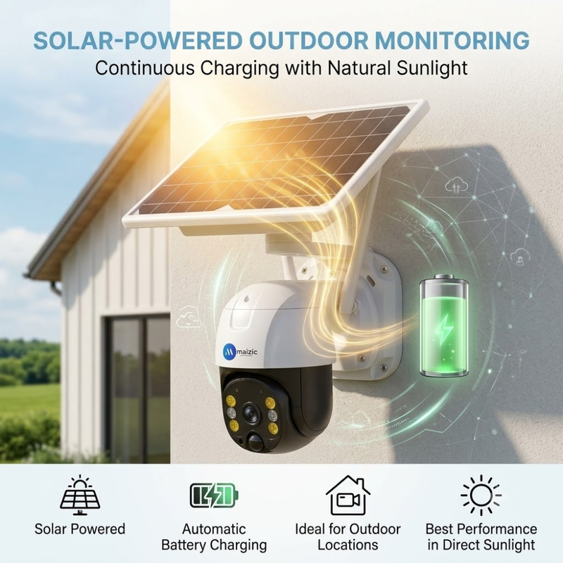 Maizic Smarthome Black Bull Solar 4G SIM CCTV Camera | 3MP Full HD Outdoor Wireless Security Camera | Solar Powered | Color Night Vision | Motion Detection | 2-Way Talk | IP66 Waterproof | Live Remote Monitoring