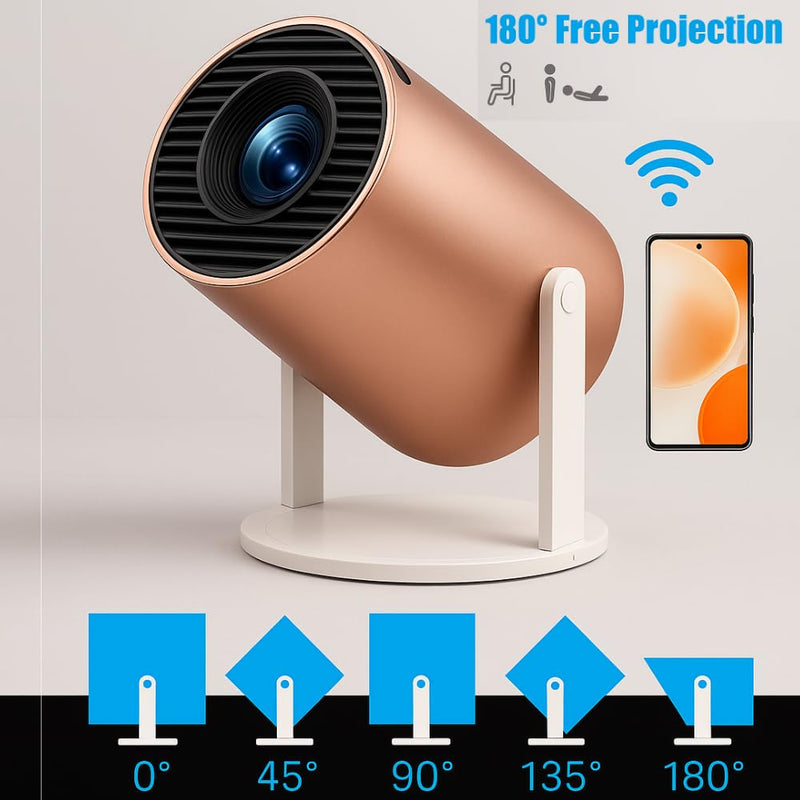 Maizic Smarthome Rose 2X Android Smart Projector | 13.0 OS | 950S Chip | Native 800P, Supports 1080P & 4K | 4D & Auto Keystone | Netflix, Prime, Wi-Fi, Bluetooth | Screen Mirroring