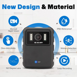 Maizic Smarthome 4K HD WiFi Clip-Cam Body Camera –Support 128GB Memory card, Mobile Wireless, Night Vision, 150° Wide Angle, IP65 Waterproof, Audio/Video Recording for Security, Law Enforcement & Personal Use