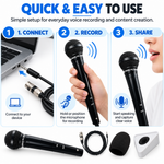 Maizic Smarthome Unidirectional Reporter Microphone with Noise Reduction, Wired Handheld Mic for Smartphone, Clear & Crisp Voice Recording for YouTube, Vlogging, Interviews, Podcasting & Blogging