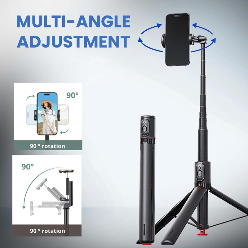 Maizic Smarthome CreatorPod 7 1.7M Auto Pop-Up Selfie Stick Tripod, Detachable Bluetooth Remote, Aluminum Alloy Extendable Phone Holder Stand, Stable Adjustable Tripod for Vlogging, Reels, Photography