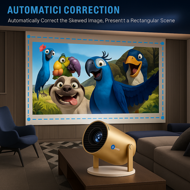 Maizic Smarthome Golden 2X Smart Projector | 800P Native, 1080p & 4K Support | Android 13.0, 950S Chip | Auto 4D Keystone, Netflix, Prime, WiFi & Bluetooth
