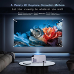 Maizic Smarthome Lumora Mini Smart Projector for Home, Native 1080P Full HD, 4K Support, Android 14, 16000 Lumens, Auto Keystone, WiFi 6, Bluetooth 5.4, Miracast & Short Focus Lens