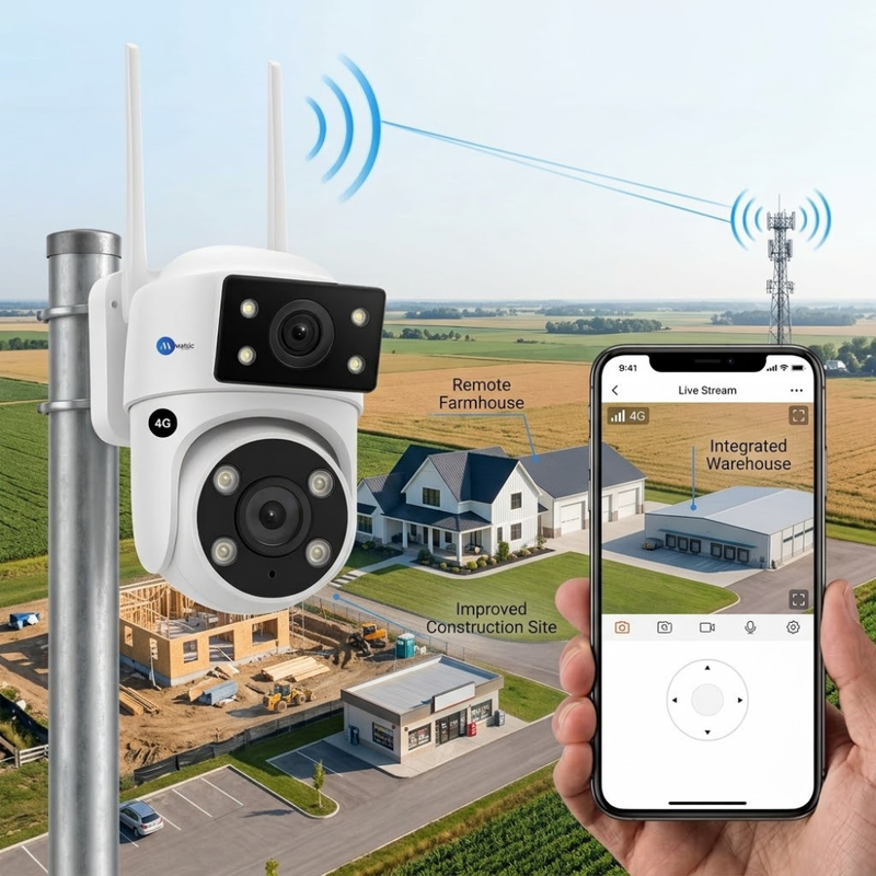 Maizic Smarthome Lynox 4G SIM Outdoor PTZ CCTV Camera | Full HD 1080P Security Camera | 360° Pan & Tilt Rotation | AI Motion Detection & Auto Tracking | Color Night Vision | Two-Way Audio | IP66 Waterproof | microSD Card Support