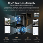 Maizic Smarthome Mini Supercam Black 4G SIM CCTV Camera for Home Outdoor | 10MP (5MP+5MP) Dual Lens Dual Screen | 360° PTZ Security Camera, Color Night Vision, AI Motion Detection, Two-Way Audio, Multi-User View, App Control