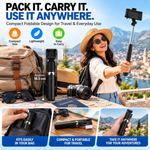 Maizic Smarthome Selfie Stick Tripod with Detachable Bluetooth Remote, 360° Rotating Phone Holder, Extendable Telescopic Mobile Stand with Built-in Tripod for Selfies, Vlogging, Reels & Group Photos