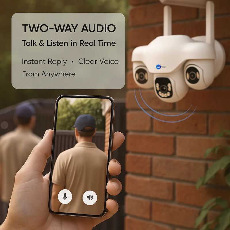 Maizic TRIGENIE 4G AI Triple Lens Outdoor Security Camera  Full-Coverage Smart Surveillance | 4G SIM Support | 3MP×3 FHD Clarity | AI Motion Detection