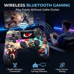Maizic Smarthome Funetic Fighting Edition Wireless Bluetooth P4 Gaming Controller | Dual Vibration | Turbo Mode | Type-C Fast Charging | 10-Hour Battery | Compatible with PS4, PS4 Pro, PS4 Slim, PC & Android Smartphones