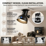 Maizic Smarthome Adjustable LED Recessed Spotlight, Flexible Mini Photography Light for Studio, Video Recording, Product Shoots & Display Lighting