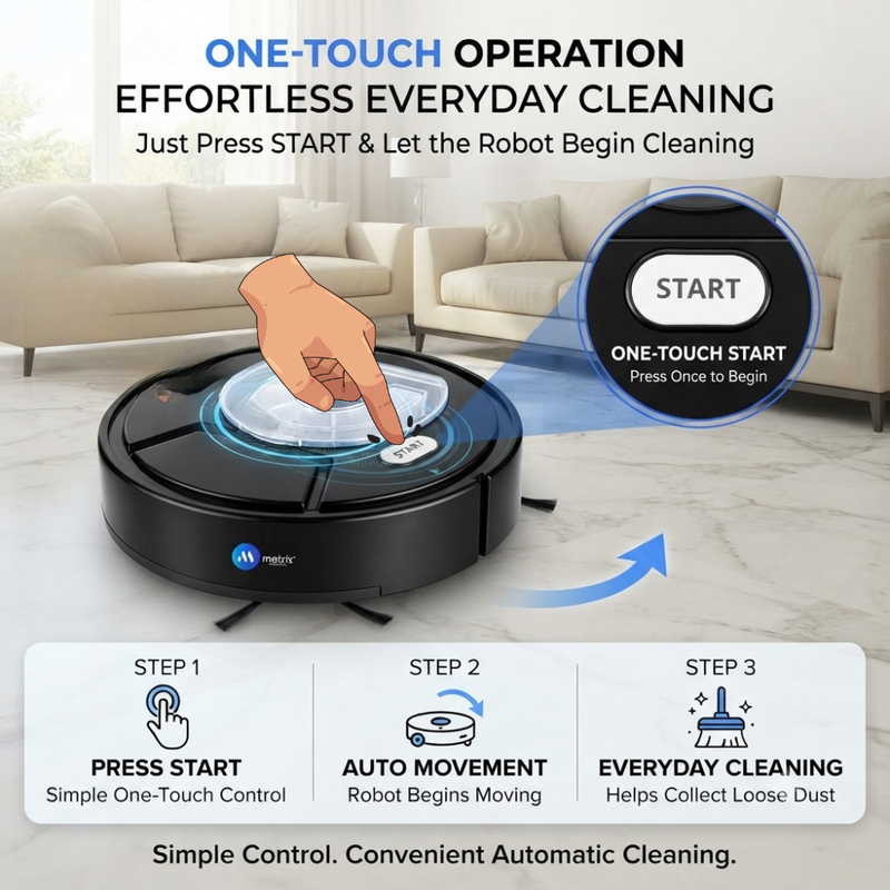 Maizic Smarthome SweepX 1 Robot Vacuum Cleaner for Home, 2-in-1 Automatic Sweeping, Vacuuming & Powerful Suction, Water Spray Function, Compact Floor Cleaning Robot for Tiles & Marble