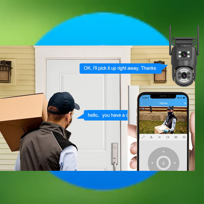 4G Sim 5+5 MP 1080P FHD 2in1 Dual Lens/Screen Wireless Bullet+PTZ Outdoor Camera