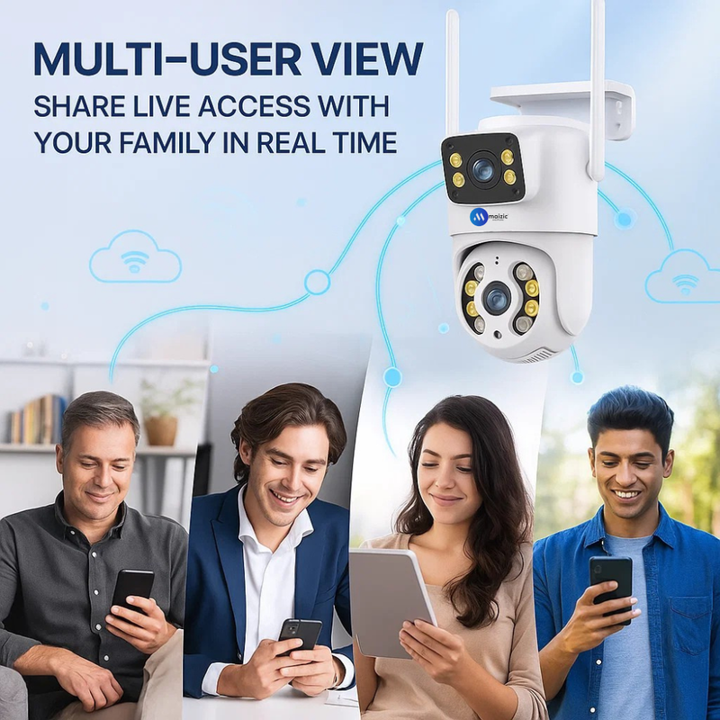 Maizic Smarthome Supercam Fox 5MP+5MP Dual Lens WiFi Outdoor Security Camera | Full HD 360° View | Color Night Vision | AI Human Detection | 2-Way Audio | Waterproof CCTV with 128GB SD Support | Multi-User Access
