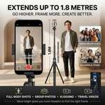 Maizic Smarthome Gimbal Camera G2 1.8M Selfie Tripod for Mobile Phone, 360° Auto Rotation AI Face Tracking Tripod with Remote Control, Quadrapod Stand & Adjustable Phone Holder for Reels, Vlogging & Video Recording