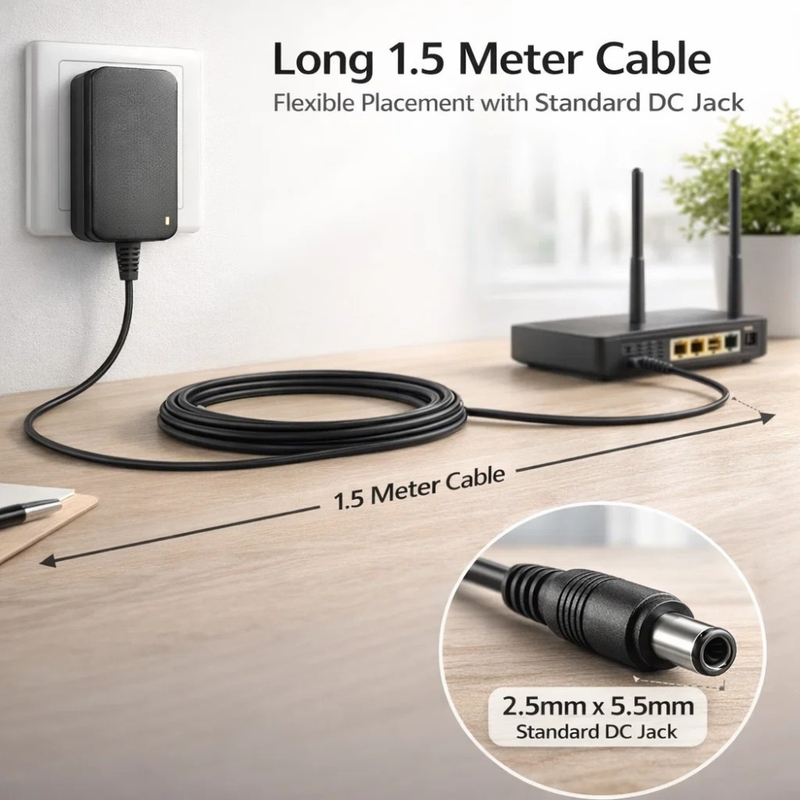 Maizic Smarthome Mini UPS Power Backup Adapter for WiFi Router, CCTV Camera & Modem | 12V 2A Output | Up to 6 Hours Backup During Power Cuts | Overcharge & Deep Discharge Protection
