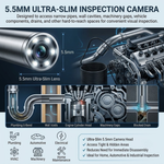 Maizic Smarthome 5.5mm Endoscope Inspection Camera for Android Phone | 6 Adjustable LED Lights | IP67 Waterproof | 2M Flexible Cable | USB Endoscopic Borescope Camera for Pipe, Drain, Engine, Wall & Underwater Inspection
