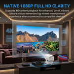 Maizic Smarthome CineGo Max View Smart LED Projector | Native 1080P Full HD | 4K Support | 14000 Lumens | Short Throw Projection | WiFi 6 & Bluetooth 5.4 | Android OS | Auto Focus & Auto Keystone | Netflix, Prime Video & Hotstar