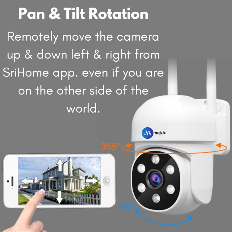 Maizic Smarthome Ultracam 6MP Single Lens WiFi CCTV Camera | 360° Pan/Tilt, HD Image Sensor, Color Night Vision, 2-Way Audio, Motion Detection, NVR & ONVIF Compatible (Srihome Fox)